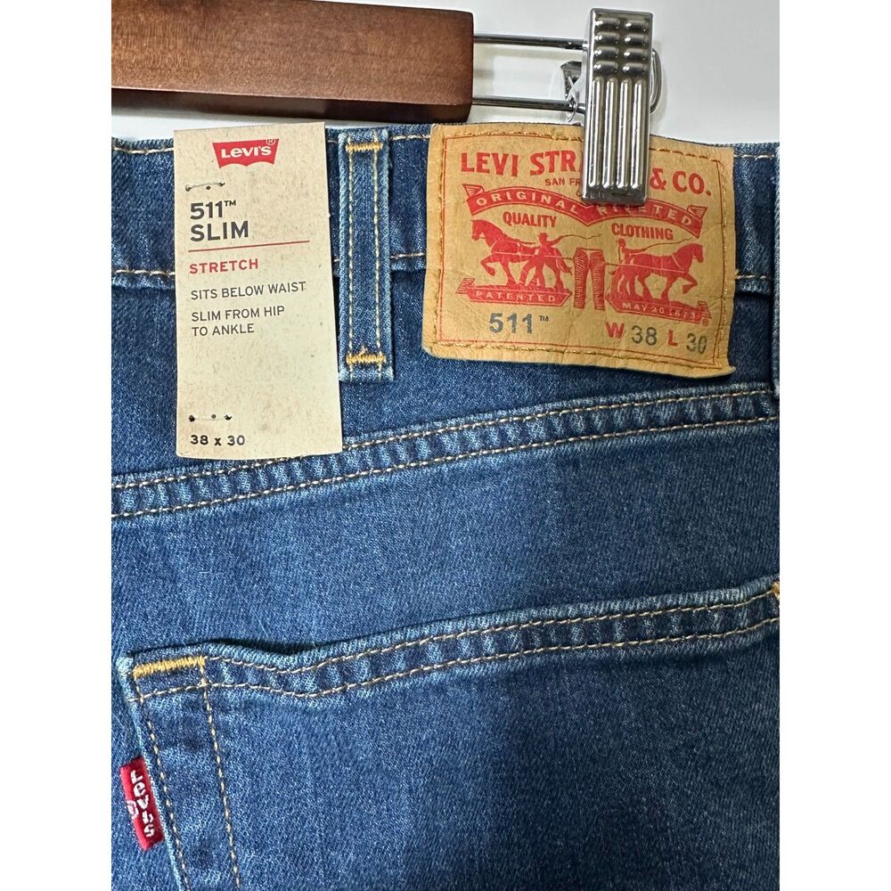 Levi's Women's Classic 511 Slim Stretch Mid Rise Blue Jeans NWT 38x30 - Picture 4 of 5